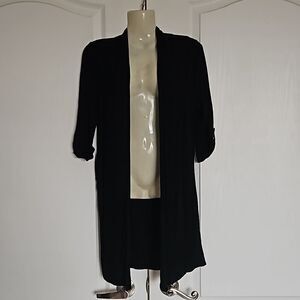 Le Chateau Casual Open-Front Cardigan Black XS